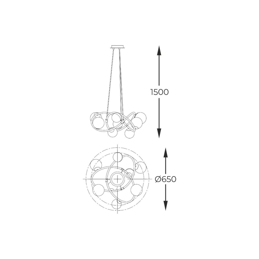 Zuma Line - Lámpara colgante 8xG9/3,5W/230V negro