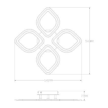 Zuma Line - Plafón LED regulable LED/30W/230V 3000-6000K negro + control remoto