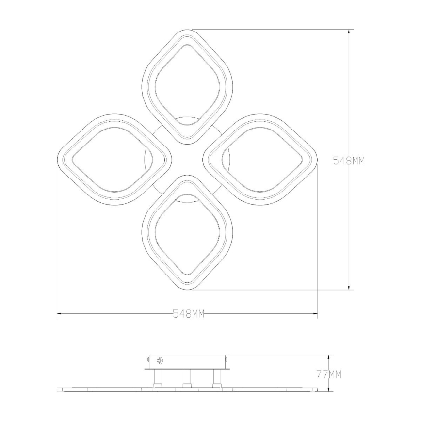 Zuma Line - Plafón LED regulable LED/30W/230V 3000-6000K negro + control remoto