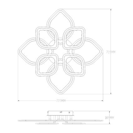 Zuma Line - Plafón LED regulable LED/75W/230V 3000-6000K negro + control remoto