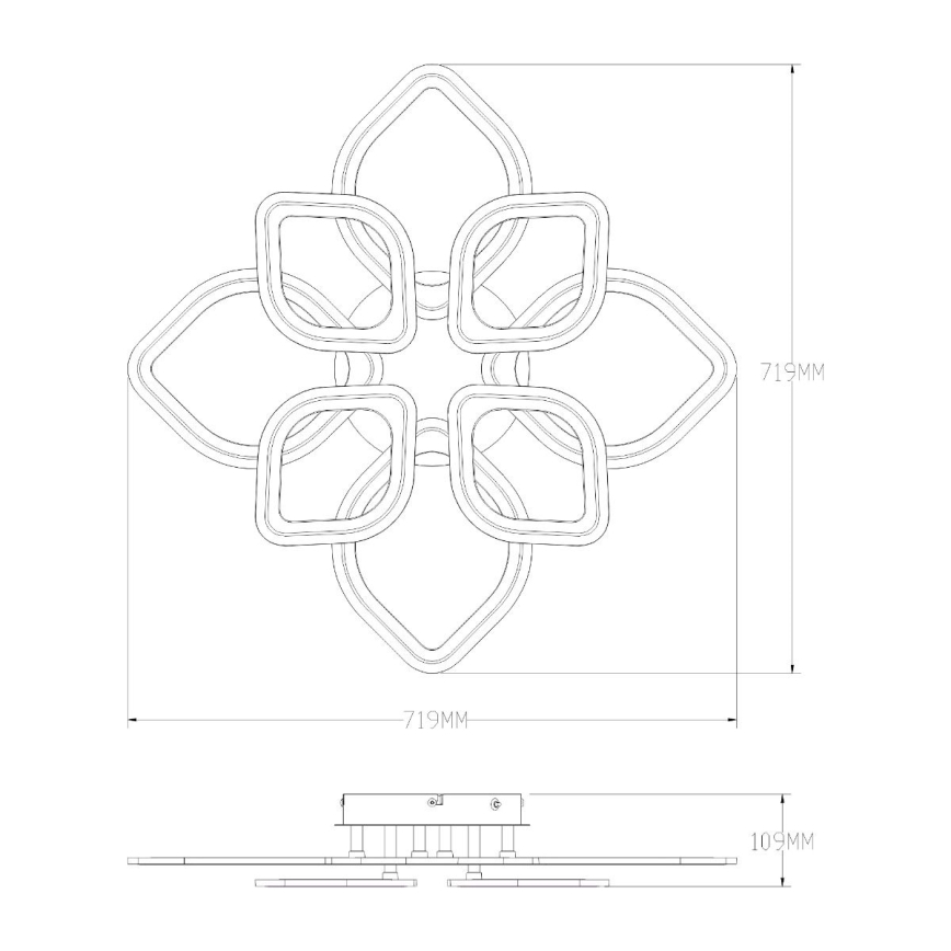 Zuma Line - Plafón LED regulable LED/75W/230V 3000-6000K negro + control remoto