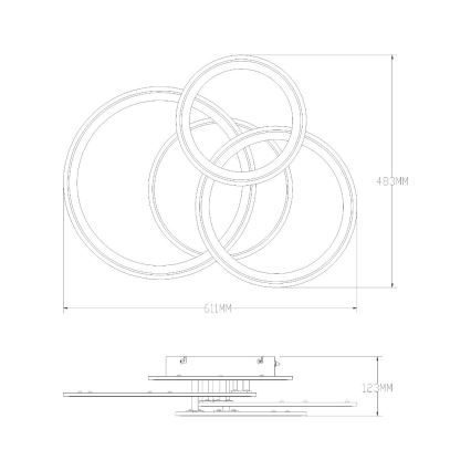Zuma Line - Plafón LED regulable LED/55W/230V 3000-6000K blanco + control remoto