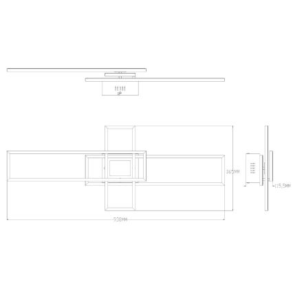 Zuma Line - Plafón LED regulable LED/55W/230V 3000-6000K negro + control remoto