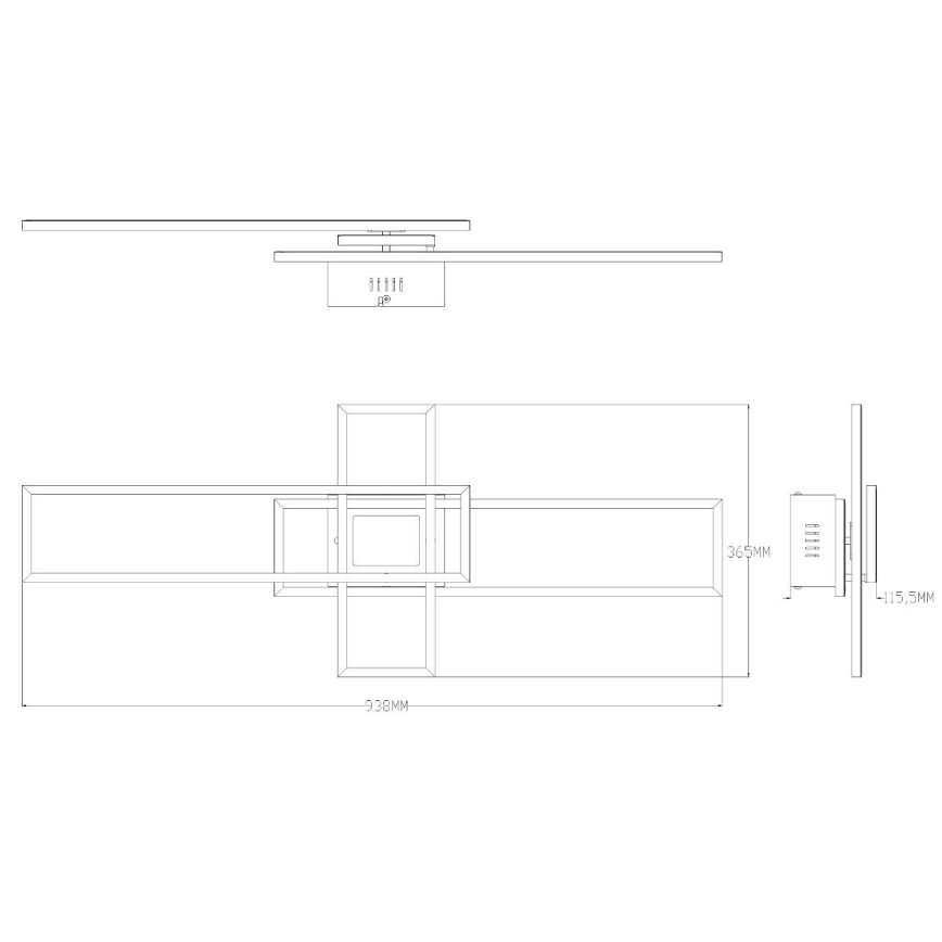 Zuma Line - Plafón LED regulable LED/55W/230V 3000-6000K negro + control remoto