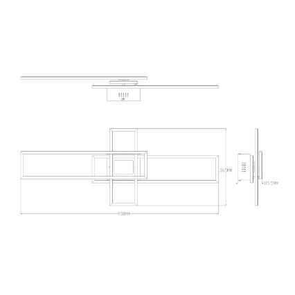 Zuma Line - Plafón LED regulable LED/55W/230V 3000-6000K negro/dorado + control remoto