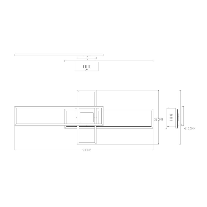 Zuma Line - Plafón LED regulable LED/55W/230V 3000-6000K negro/dorado + control remoto
