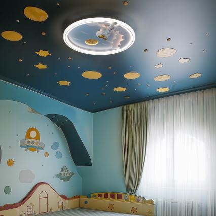 Línea Zuma - Plafón LED regulable para niños LED/42W/230V 3000/5700K astronauta
