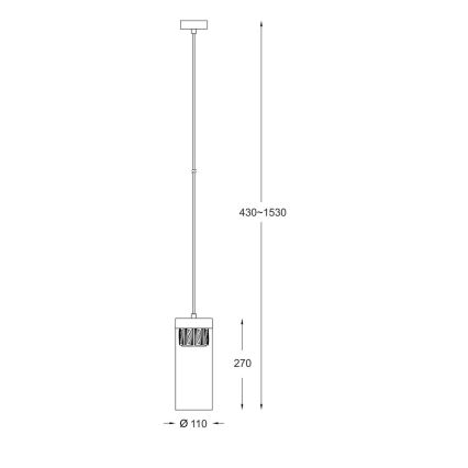 Zuma Line - Lámpara de araña de cristal de cable 1xG9/28W/230V