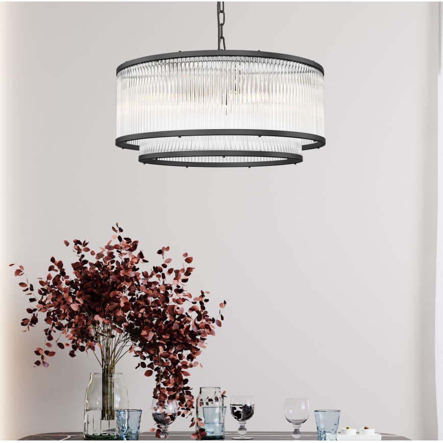 Zuma Line - Lámpara colgante con cadena 6xE14/60W/230V negro