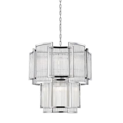 Zuma Line - Lámpara colgante con cadena 8xE14/60W/230V cromo brillante