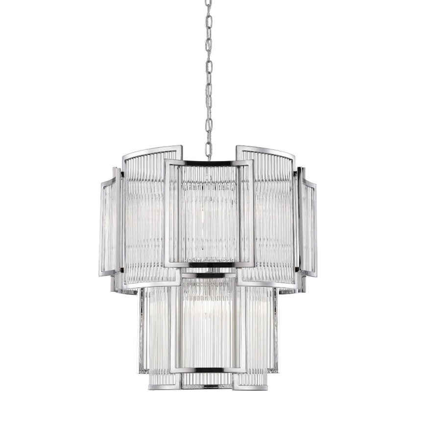 Zuma Line - Lámpara colgante con cadena 8xE14/60W/230V cromo brillante