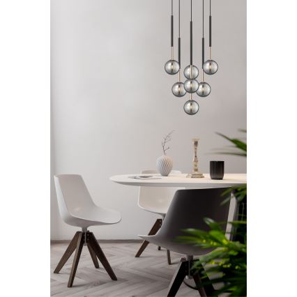 Zuma Line - Lámpara colgante 7xG9/4W/230V negro