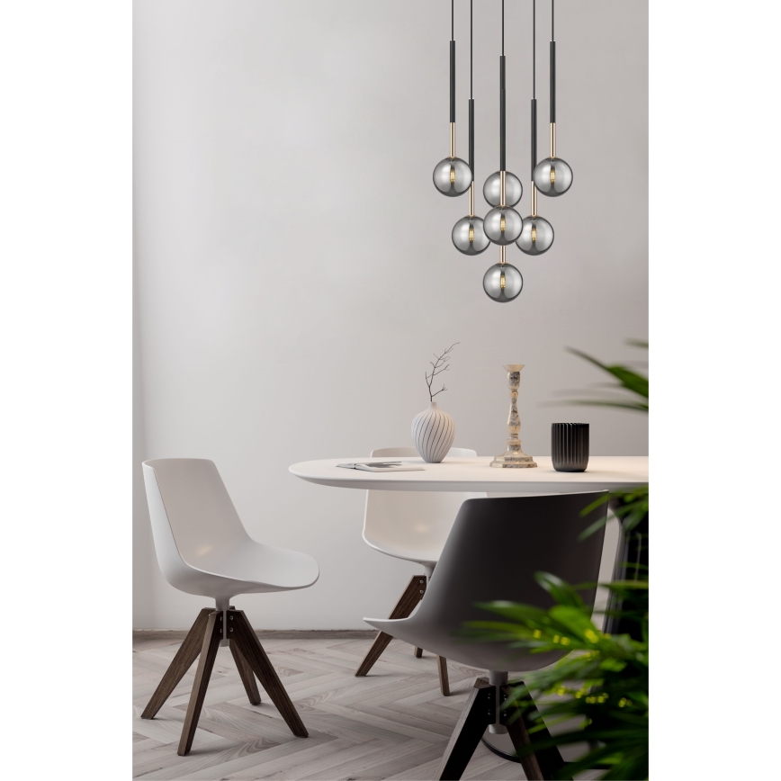 Zuma Line - Lámpara colgante 7xG9/4W/230V negro