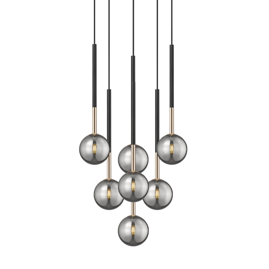 Zuma Line - Lámpara colgante 7xG9/4W/230V negro