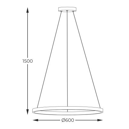 Zuma Line - Lámpara LED colgante LED/32W/230V 3000/4000/6000K diá. 60 cm negro