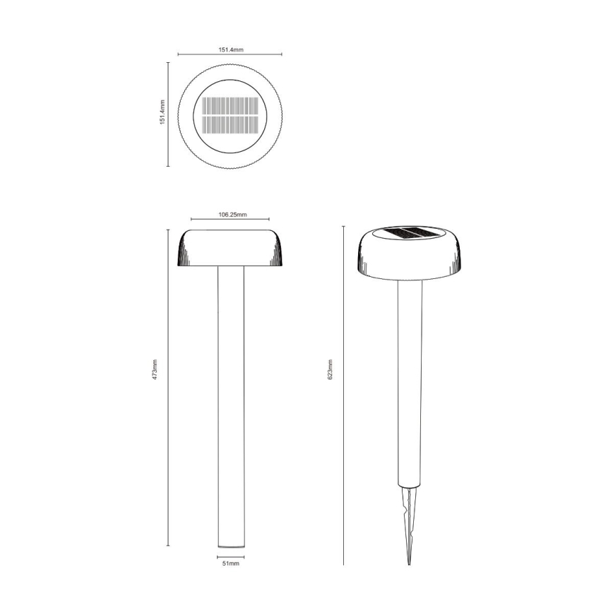 Zuma Line - Lámpara solar LED LED/2,5W/2000 mAh IP44 negro