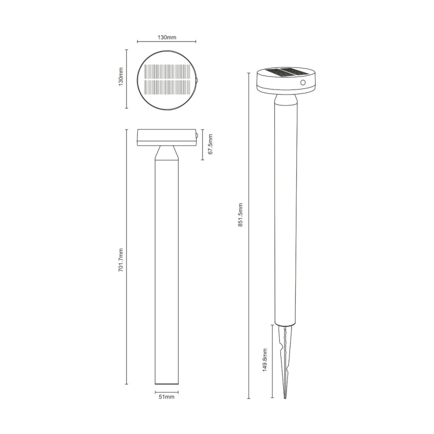 Zuma Line - Lámpara solar LED con sensor de movimiento y crepuscular LED/4,5W/2000 mAh IP44 negro