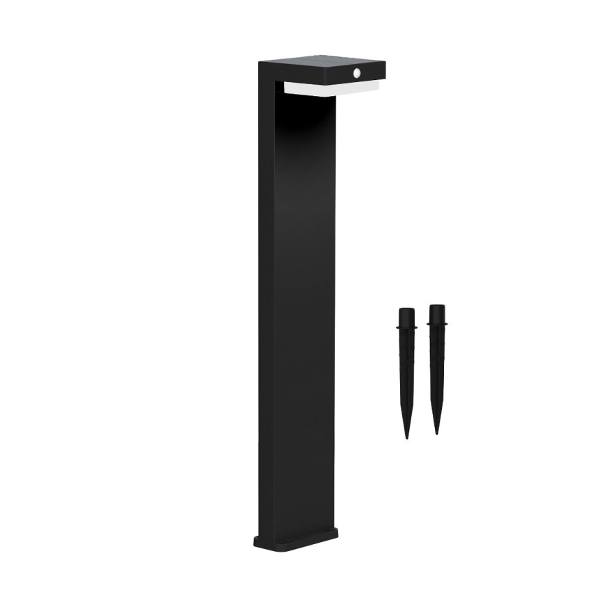 Zuma Line - Lámpara solar LED con sensor de movimiento y crepuscular LED/4,5W/2000 mAh IP44 negro