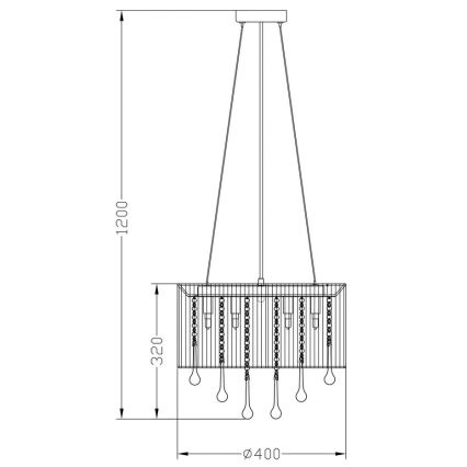 Zuma Line - Lámpara de araña de cable 8xG9/40W/230V negro