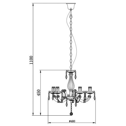 Zuma Line - Lámpara de cadena 5xE14/40W/230V