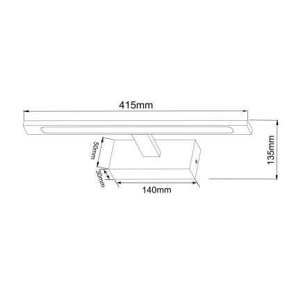 Zuma Line - Iluminación LED para espejos de baño LED/12W/230V 41 cm IP44 negro