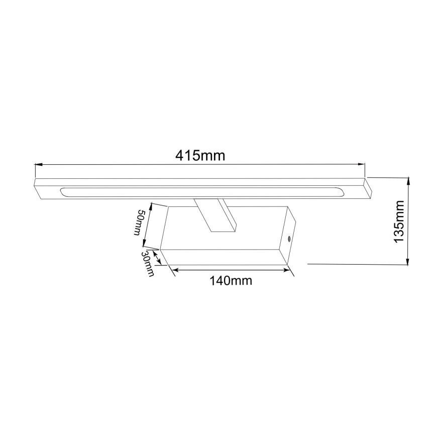 Zuma Line - Iluminación LED para espejos de baño LED/12W/230V 41 cm IP44 negro