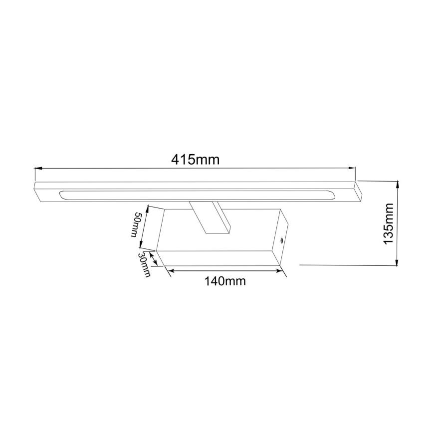 Zuma Line - Iluminación LED para espejos de baño LED/12W/230V 41 cm IP44 cromo brillante