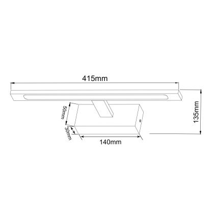 Zuma Line - Iluminación LED para espejos de baño LED/12W/230V 41 cm IP44 dorado