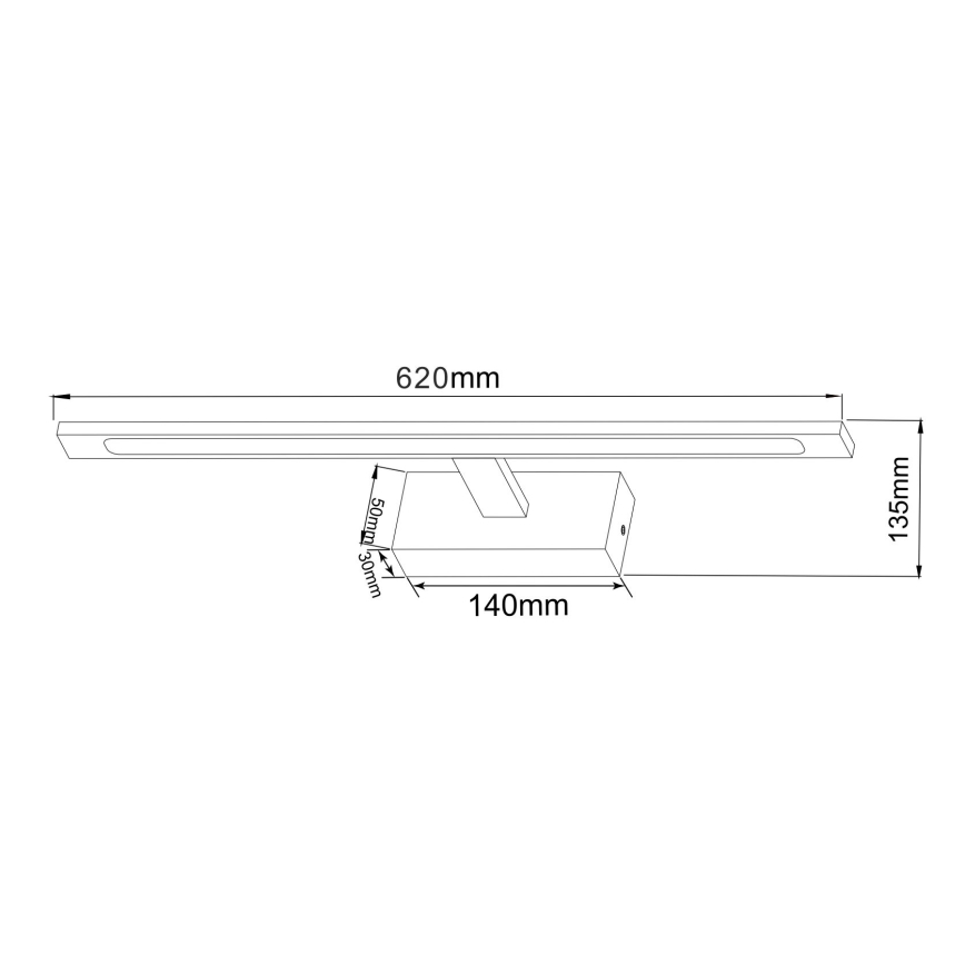 Zuma Line - Iluminación LED para espejos de baño LED/20W/230V 62 cm IP44 negro