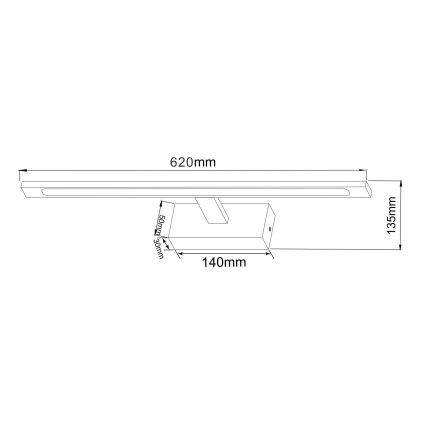 Zuma Line - Iluminación LED para espejos de baño LED/20W/230V 62 cm IP44 cromo brillante