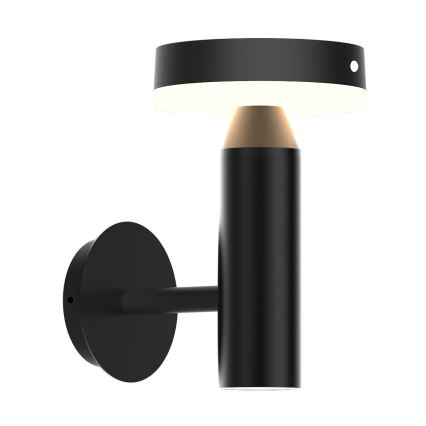 Zuma Line - Lámpara solar LED de pared con sensor de movimiento y crepúsculo LED/4,5W/2000 mAh IP44 negro